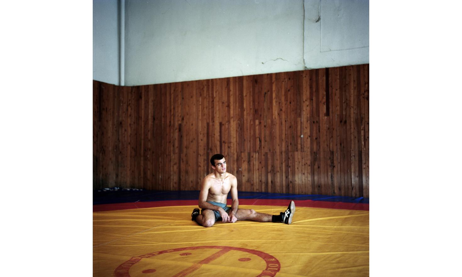 Wrestler in Gudauta. Wrestling is the national sport of Abkhazs.