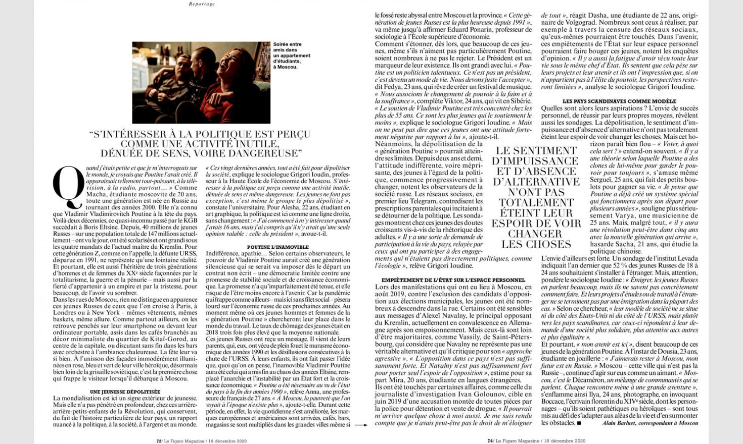 Figaro Magazine. Generation Poutine